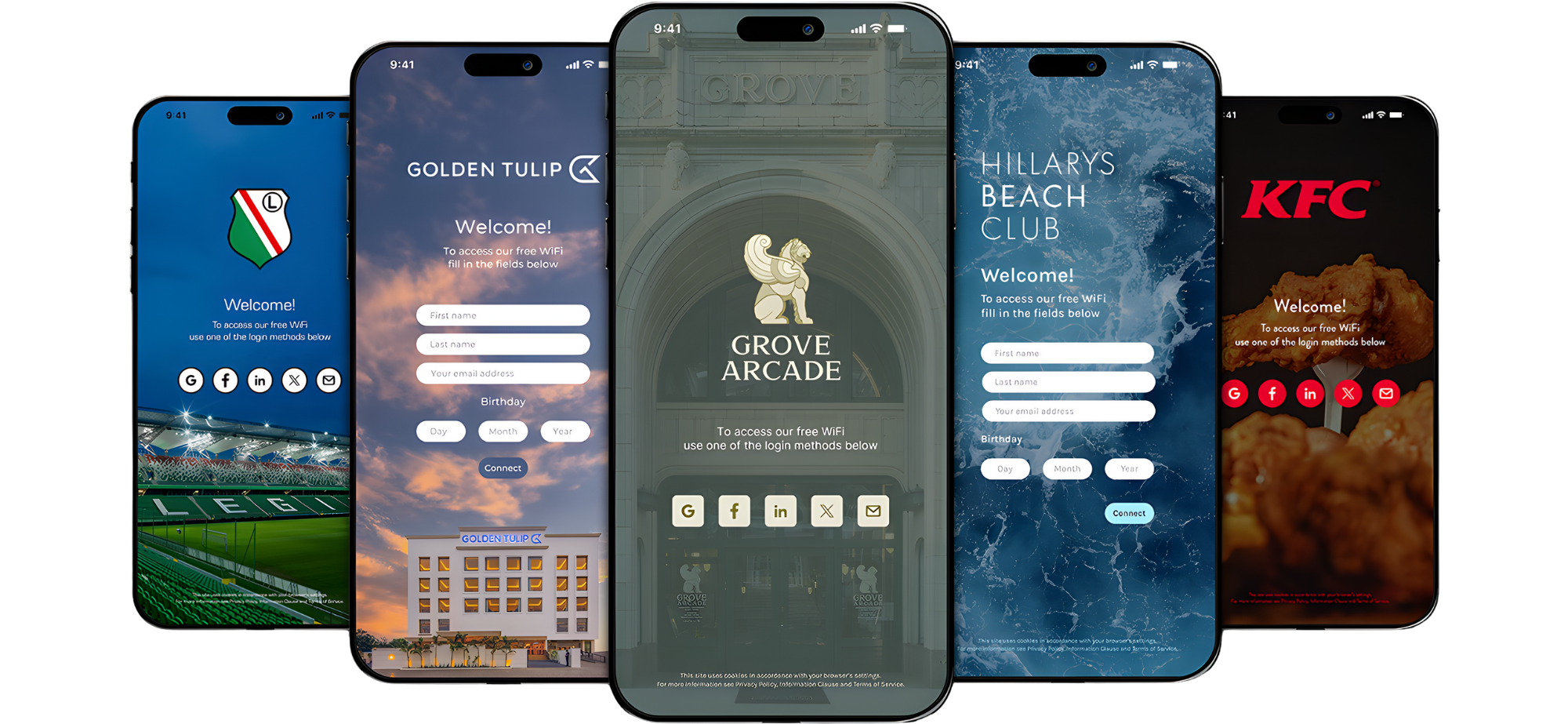 A guest WiFi login page on a phone